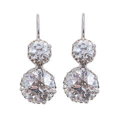 Diamond Platinum Two-Stone Earrings