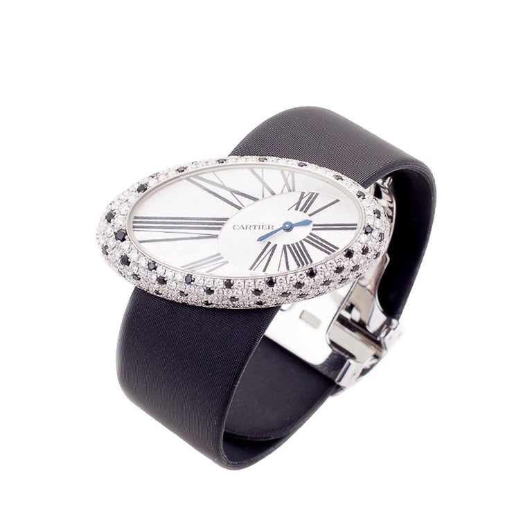 Cartier Ladies White Gold Diamond Onyx Ltd. Ed. Wristwatch 