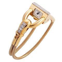 Van Cleef & Arpels Lady's Yellow Gold Diamond Cadenas Bracelet Wristwatch