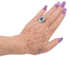 AGL Certified 5.32 Ct. UNTREATED Burma Sapphire Diamond Platinum Edwardian Ring