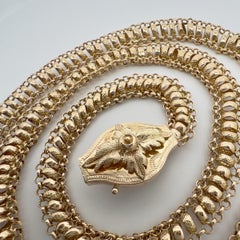 Fancy Pre-1900 Chain, 29.5" with Showpiece Clasp in Certified 16.8K Yellow Gold