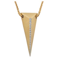 Pendentif « Spiky » : diamants naturels de 0,32 carat sur une chaîne « Wheat » de 16 pouces, le tout en or 14 carats