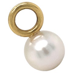 "Runt of the Litter" 10mm South Sea Pearl Fob or Pendant in 18 Karat Yellow Gold