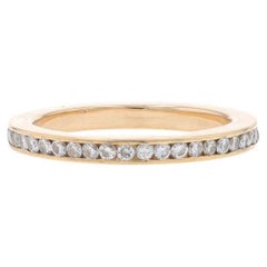 Yellow Gold Diamond Eternity Wedding Band - 14k Round .44ctw Stack Ring Sz 4 1/2