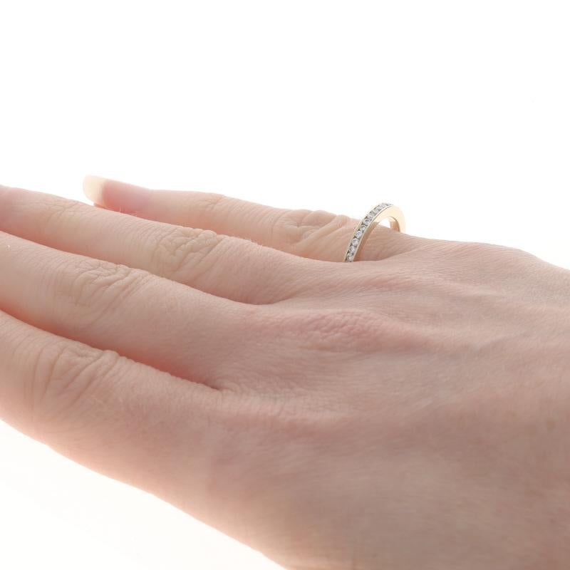Alliance en or jaune avec diamant - 14k Round .44ctw Stack Ring Sz 4 1/2 Pour femmes en vente