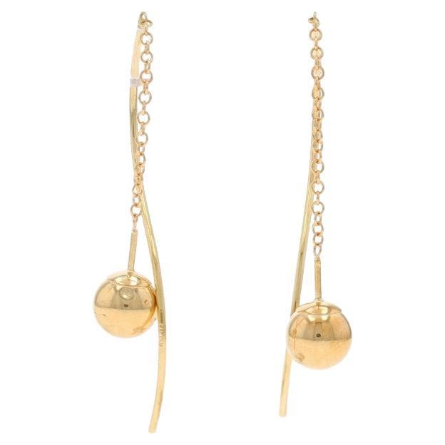 Boucles d'oreilles enfilage de perles en or jaune - 14k Ball and Ball Pierced