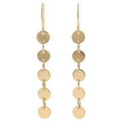 Boucles d'oreilles pendantes en or jaune - 14k rondes et percées