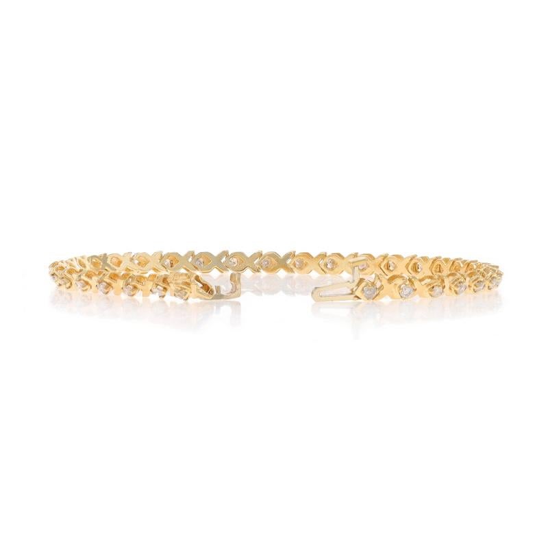 Yellow Gold Diamond X Link Bracelet 7