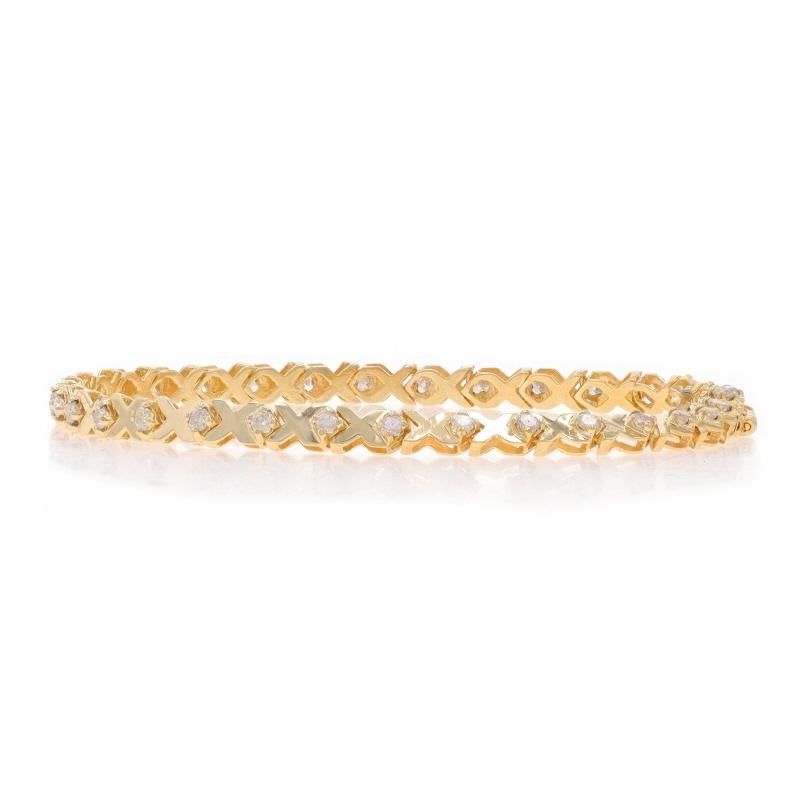 Yellow Gold Diamond X Link Bracelet 7