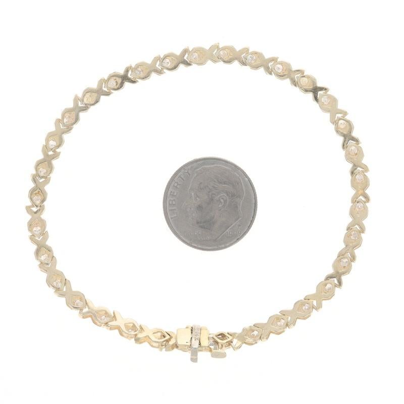 Yellow Gold Diamond X Link Bracelet 7
