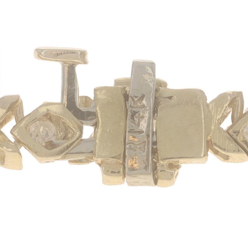 Yellow Gold Diamond X Link Bracelet 7