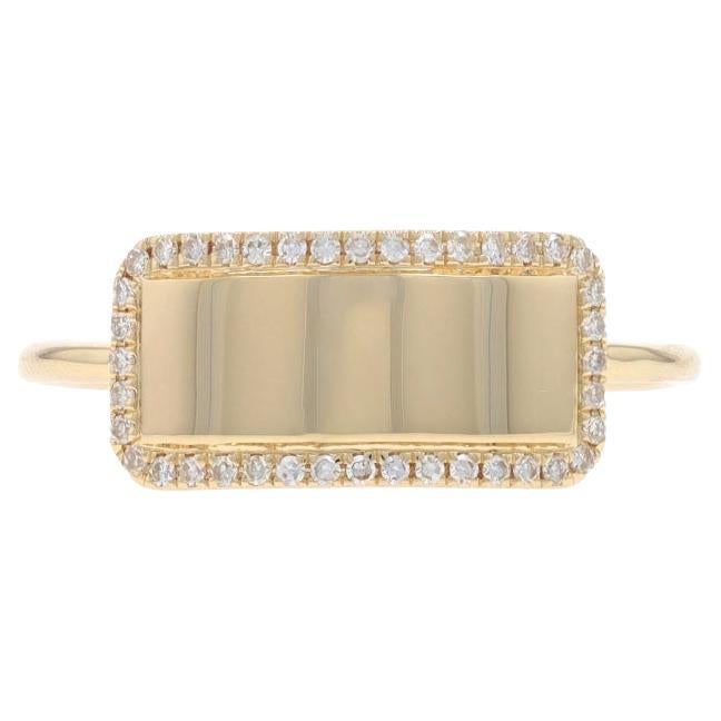 Bague en or jaune gravée d'un diamant - 14k Single .10ctw