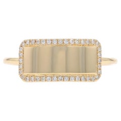 Bague en or jaune gravée d'un diamant - 14k Single .10ctw