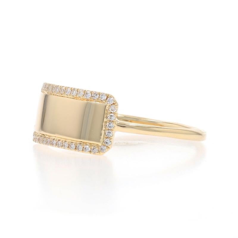 Bague en or jaune gravée d'un diamant - 14k Single .10ctw Neuf - En vente à Greensboro, NC