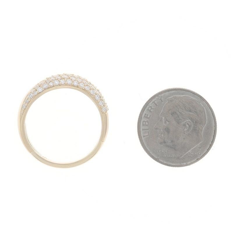 Bracelet ondulé en or jaune avec diamant - Bague asymétrique en or jaune 14k avec diamant rond brillant de 0,50ctw en vente 1