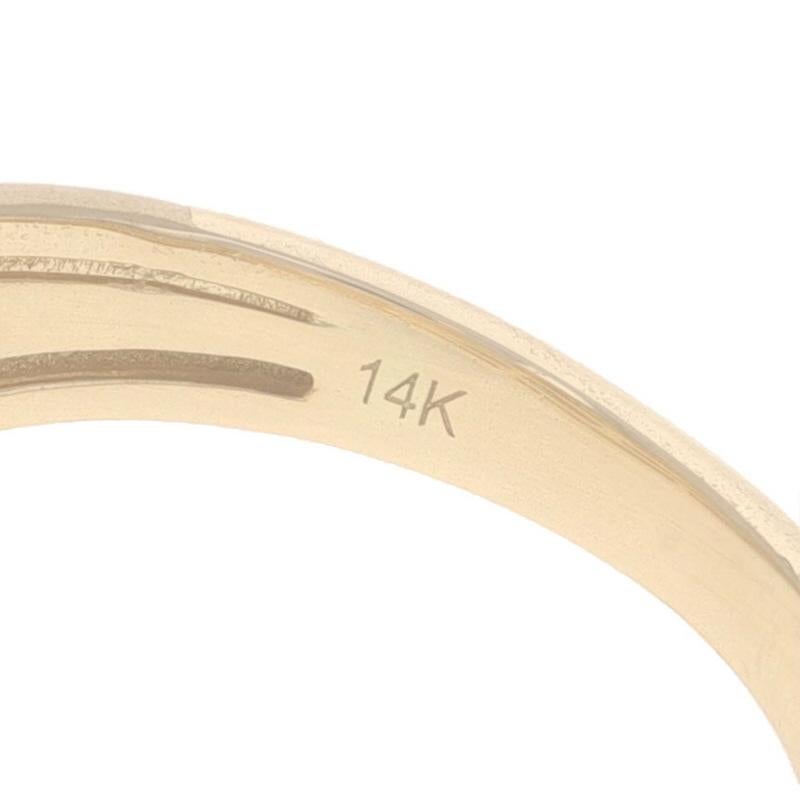 Bracelet ondulé en or jaune avec diamant - Bague asymétrique en or jaune 14k avec diamant rond brillant de 0,50ctw en vente 2