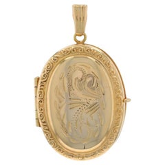 Pendentif médaillon en or jaune - 14k Two Frames