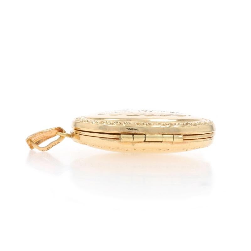 Pendentif médaillon en or jaune - 14k Two Frames Pour femmes en vente