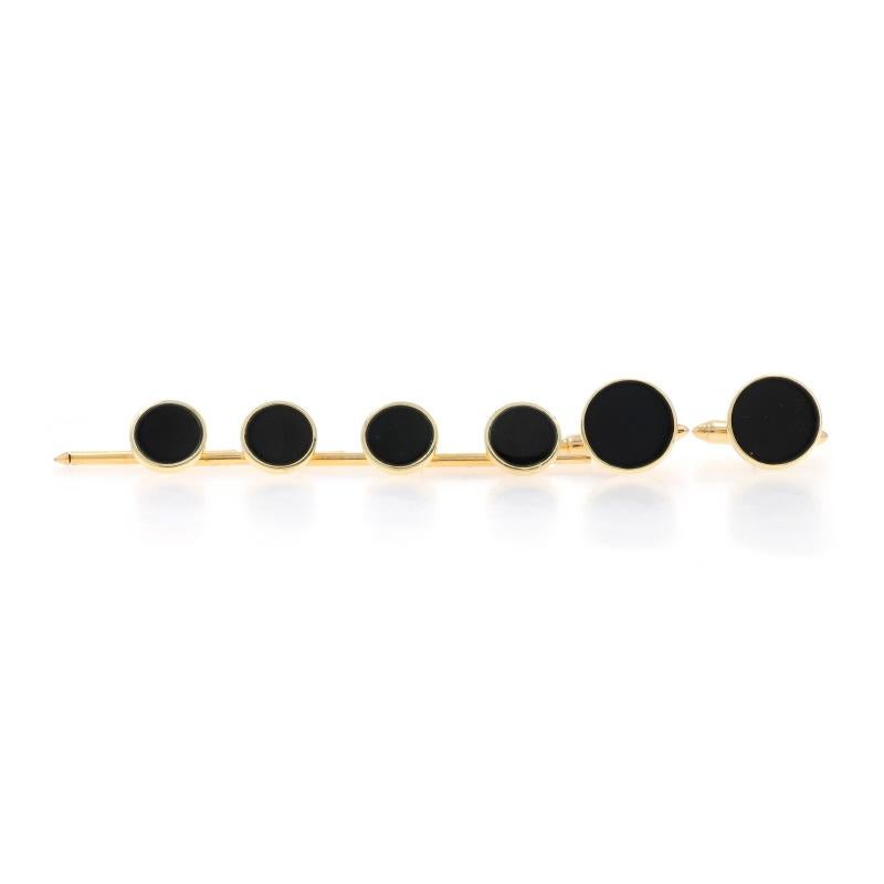 Yellow Gold Onyx Tuxedo set - 14k
