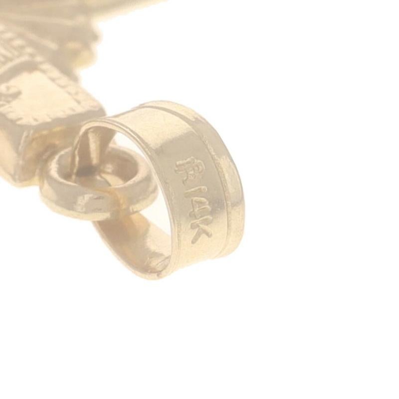 Ciondolo Crocifisso in oro giallo - 14k INRI Sunburst in vendita 1