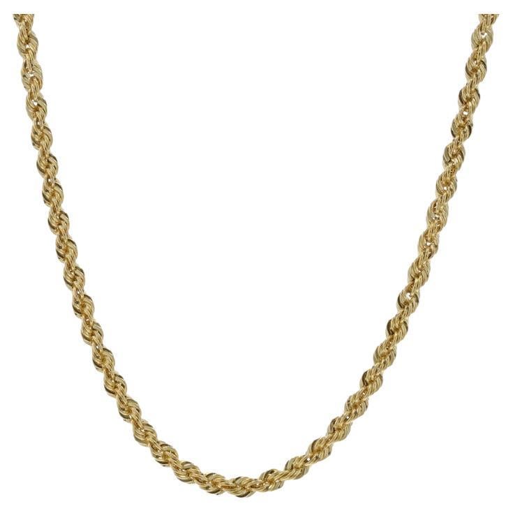 Yellow Gold Rope Chain Necklace 16" - 10k