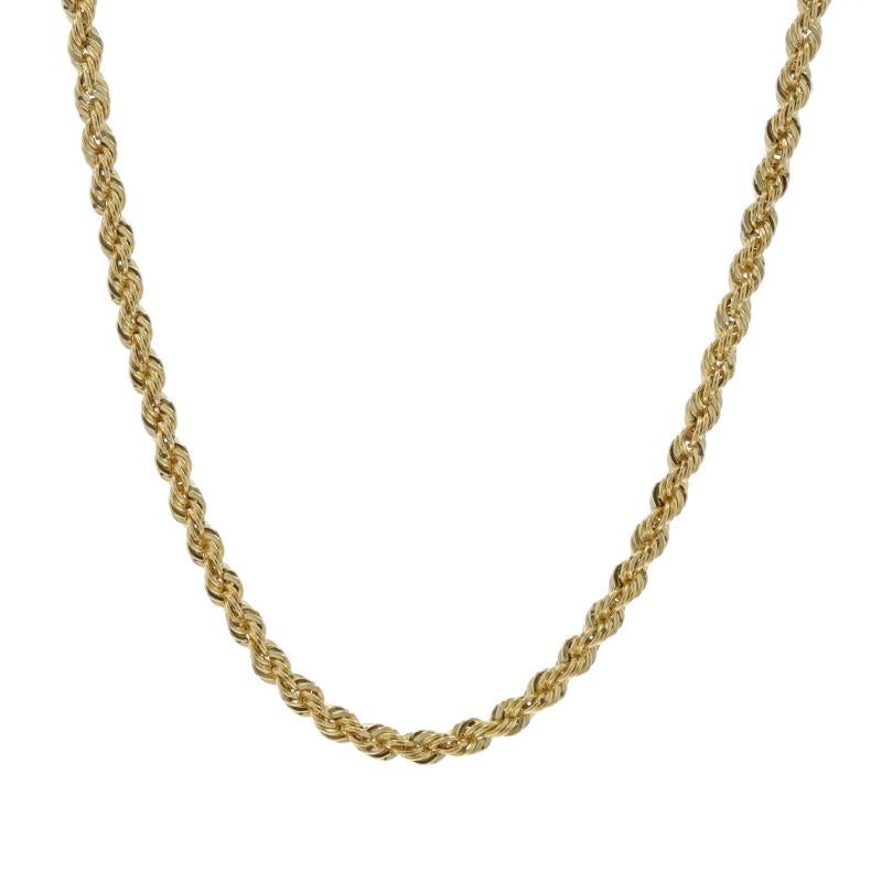 Contenuto del metallo: Oro giallo 10k

Stile della catena: Corda
Stile della collana: Catena
Tipo di chiusura: The Claw

Misure

Lunghezza: 16