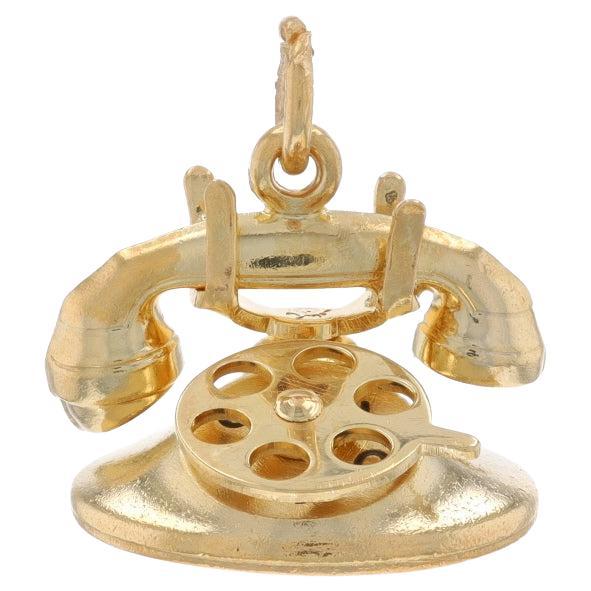 Charm per telefono rotante in oro giallo - Messaggio d'amore Love Moves 14k