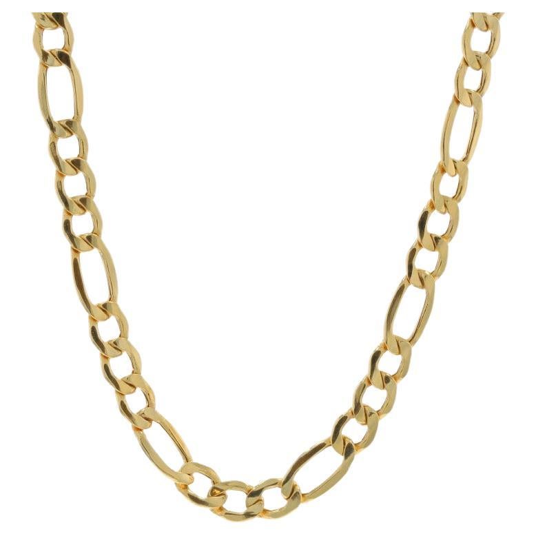 Yellow Gold Figaro Chain Necklace 20" - 10k