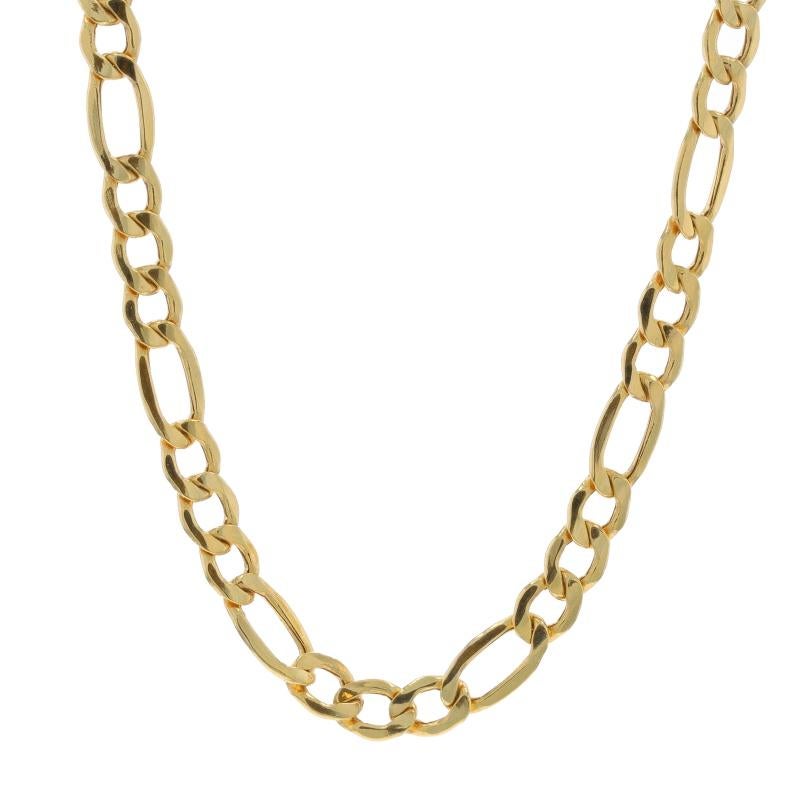 Contenu du métal : Or jaune 10k

Style de chaîne : Figaro
Style du collier : Chaîne
Type de fermeture : Griffe de homard

Mesures

Longueur : 20