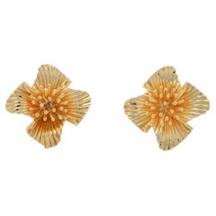 Tiffany & Co. Orecchini grandi floreali vintage - Oro giallo 14k - Clip On