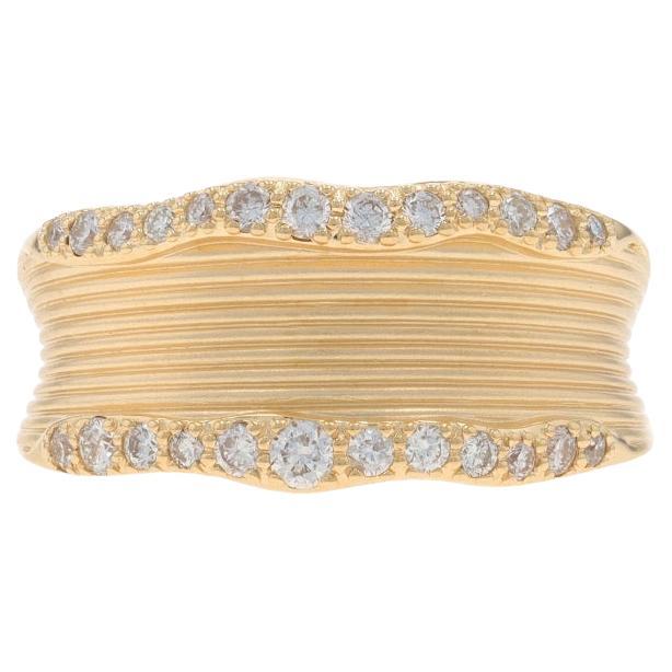 Fascia di diamanti in oro giallo - Anello Brilliante rotondo 14k da 0,40 ct.