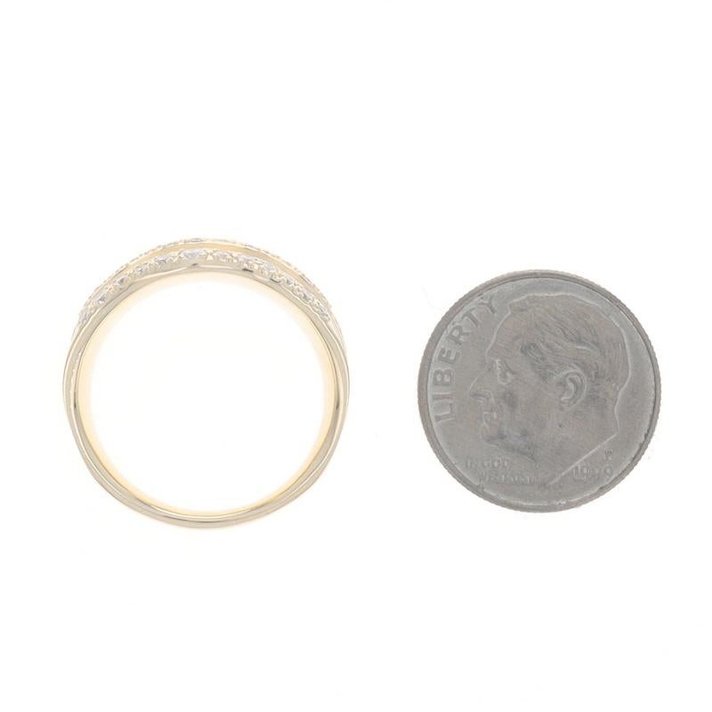 Fascia di diamanti in oro giallo - Anello Brilliante rotondo 14k da 0,40 ct. In condizioni Nuovo in vendita a Greensboro, NC