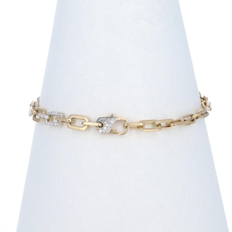 Bracciale a catena con diamanti in oro giallo 7 1/4