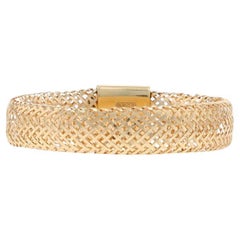 Yellow Gold Woven Mesh Band - 14k Ring SZ 8