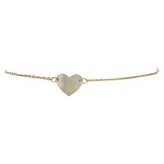 Yellow Gold Heart Flat Cable Chain Bolo Bracelet - 10k Love Adjustable Slide