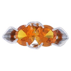White Gold Sapphire Vintage Two-Stone Ring - 10k