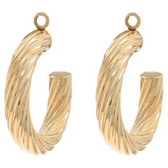 Yellow Gold Half Hoop Earring Enhancers - 14k