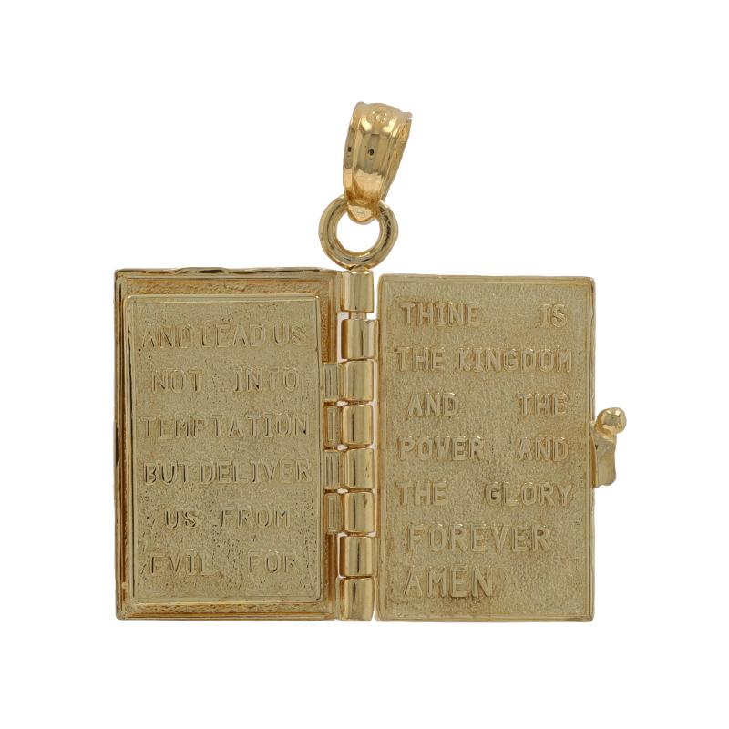 Charm in oro giallo con preghiera del Signore - Bibbia in oro giallo 14k in vendita 1