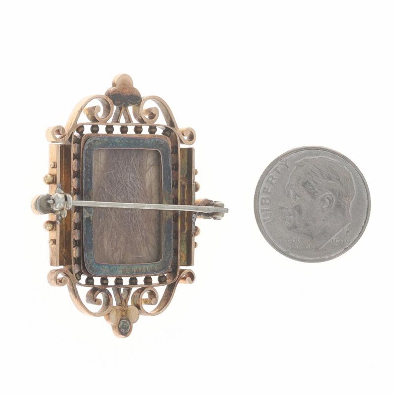 Or jaune Hardstone Seed Pearls Victorian Cameo Brooch - 14k Carved Silhouette Excellent état - En vente à Greensboro, NC