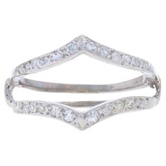White Gold Diamond Enhancer Wedding Band -14k Single Cut .24ctw Wrap Jacket Ring