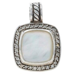 David Yurman Albion MOP/Abalone Diamond Halo Enhancer Pendant 925