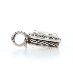 David Yurman Albion MOP/Abalone Diamond Halo Enhancer Pendant 925