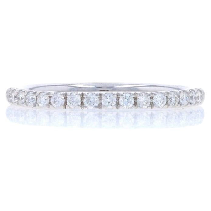 White Gold Diamond Wedding Band - 14k Round Brilliant .25ctw French Set Ring