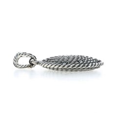 David Yurman Midnight Melange Cable Coil Medium Dia Pendant Enhancer Ster .22ctw
