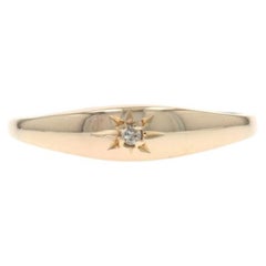 Yellow Gold Diamond Solitaire Ring - 10k Single Cut SZ 2