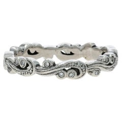 Platinum Diamond Band - 950 Round .12ctw Milgrain Wedding Ring