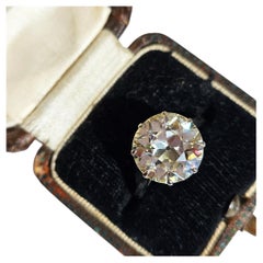Anello di fidanzamento vintage in oro 18 carati con diamante solitario antico in taglio europeo da 4,85 carati certificato GIA