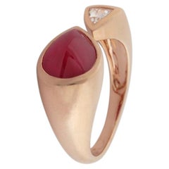 Ruby And Diamond Ring in 18 kt Gold