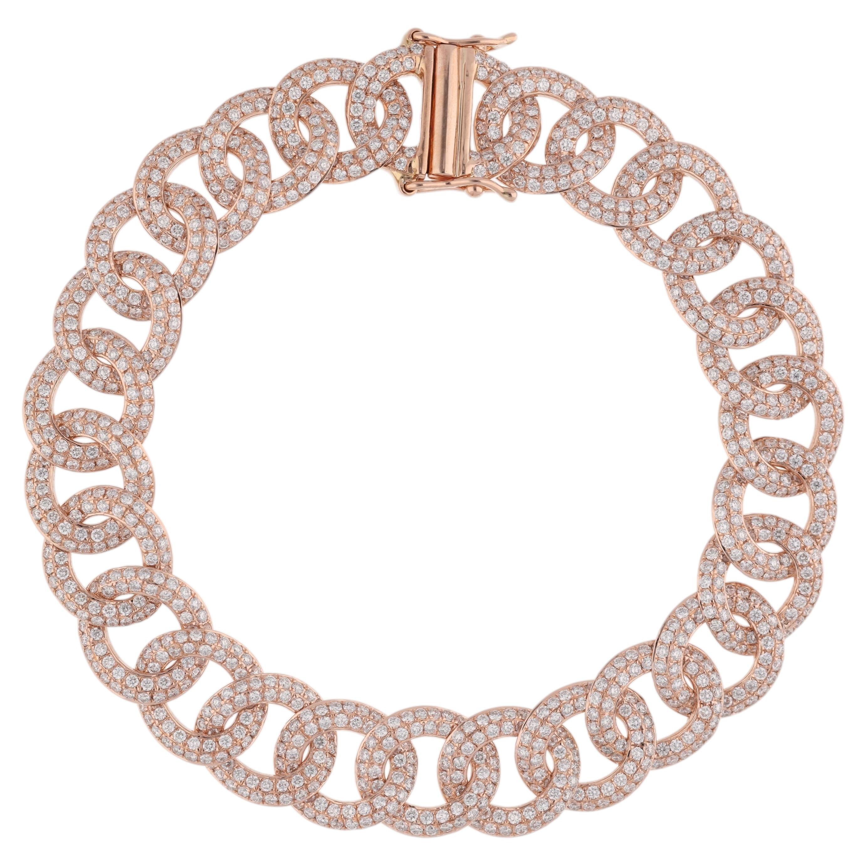 Luxe-Casual Diamond Chain Bracelet in 18 Kt Gold.