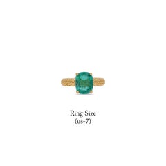 2.58 Ct Cushion-Cut Emerald Filigree Statement Ring in 18 Karat Yellow Gold